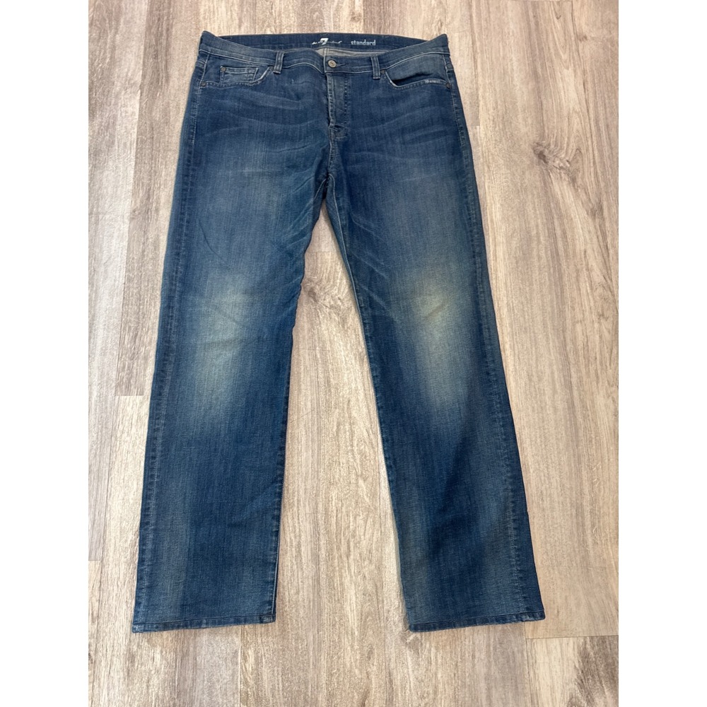 7 For All Mankind Standard Straight Leg Jeans Mens‎ 38 Blue Medium Wash Stretch